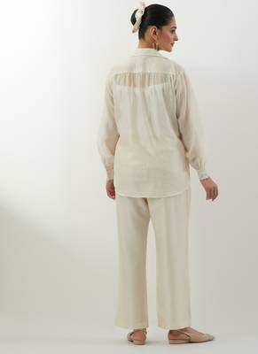 Ivory plain chanderi co-ord set 5
