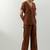 Brown plain chanderi co-ord set