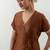 Brown plain chanderi co-ord set