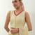 Cream plain chanderi saree