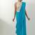 Aqua blue plain chanderi saree