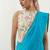 Aqua blue plain chanderi saree