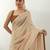 Beige plain chanderi saree