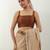 Beige plain chanderi saree