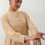 Beige hand woven cotton kurta set