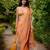 Orange printed georgette saree