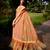 Orange printed georgette saree