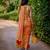 Orange printed georgette saree