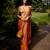 Orange printed georgette saree