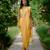 Yellow embroidered silk saree