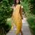 Yellow embroidered silk saree