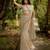 Cream embroidered georgette saree