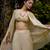 Cream printed silk cape set