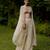 Cream printed silk cape set