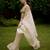 Cream printed silk cape set