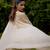 Cream printed silk cape set