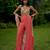 Coral printed silk jumpsuit