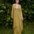 Olive printed silk kaftan
