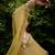 Olive printed silk kaftan