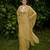 Olive printed silk kaftan