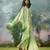 Lime green printed georgette sharara