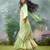 Lime green printed georgette sharara