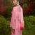 Baby pink printed georgette sharara