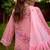 Baby pink printed georgette sharara