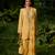 Yellow   printed georgette kurta set