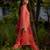 Coral   printed georgette kurta set
