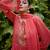 Coral   printed georgette kurta set