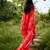 Red embroidered georgette kurta set