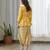 Yellow floral printed cotton dhoti jumpsuit