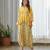 Yellow floral printed cotton dhoti jumpsuit