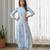 Blue floral printed cotton jumpsuit