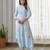 Blue floral printed cotton jumpsuit