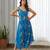 Blue floral printed cotton jumpsuit