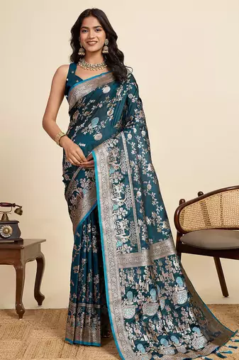 Elegant soft silk saree with rich zari work & designer blouse