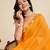 Women’s georgette soft silk saree with colorful brush floral design