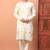 Classic off-white premium silk embroidered kurta with sequins detailing & cotton pajama     wedding & festive outfit