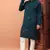 Designer rama green premium silk embroidered kurta with sequins highlights & cotton pajama     festive & occasion wear
