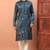 Royal teal premium silk kurta with embroidery & sequins work, paired with cotton pajama     party & celebration wear