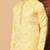 Bright yellow heavy jacquard kurta with sequins detailing & cotton pajama