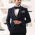 Blue rayon embroidered tuxedo