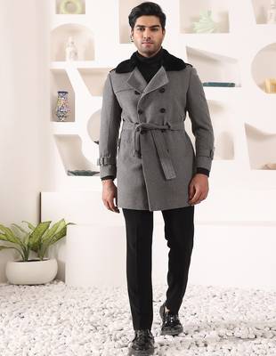 Grey tweed  coat 1