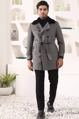 Grey tweed  coat
