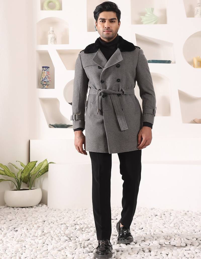 Grey tweed  coat