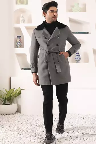 Grey tweed  coat