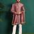 Pink silk embroidered sherwani