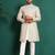 White silk embroidered sherwani